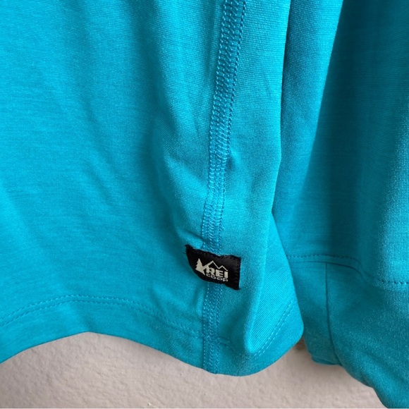 REI Mens Shirt Medium Blue Quarter-Zip Pullover Outdoor Casual Wear - Picture 3 of 8